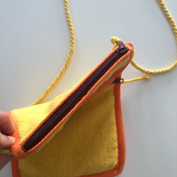 DOPAMINE Rare Yellow and Orange Colorblock Crossbody Bag Purse- EUC- Playful - Picture 4 of 7